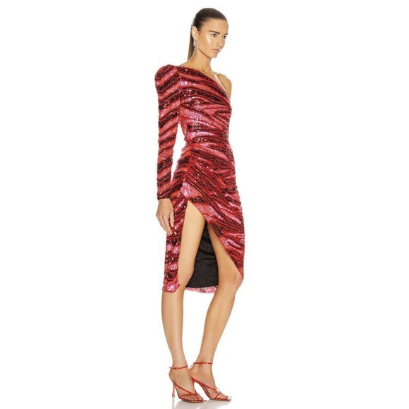 Rêve Riche Fabienne Midi Dress Red Zebra Multi - Picture 2 of 9